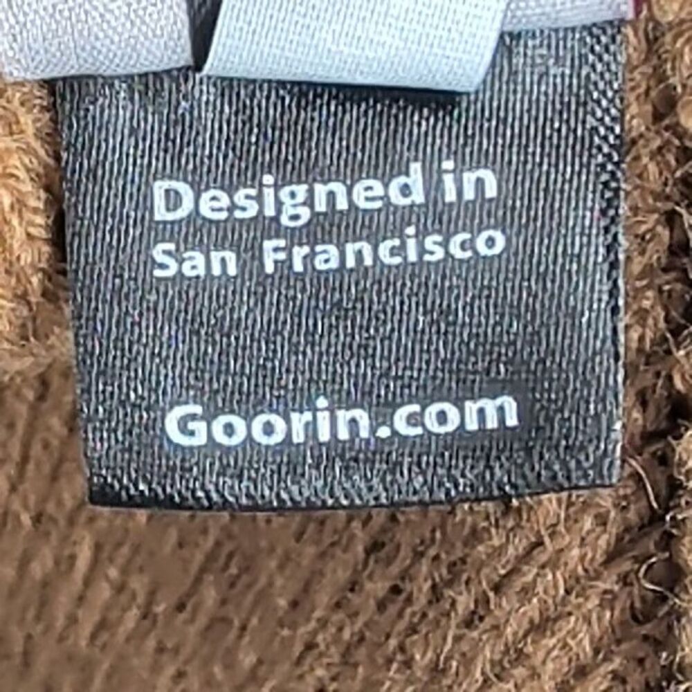 Goorin Bros The Farm G.O.A.T. Goat Animal Patch Cuffed Beanie Knit Hat Tan Brown - Picture 7 of 8